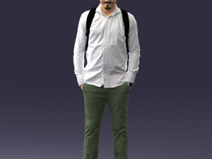 man in white shirt 0189 3d print ready Modèles 3D en vedette