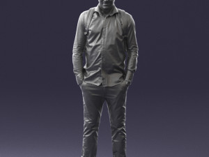man in white shirt 0189 3d print ready Modèles 3D en vedette