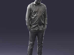 man in white shirt 0189 3d print ready Modèles 3D en vedette