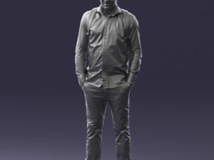 man in white shirt 0189 3d print ready Modèles 3D en vedette