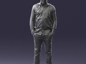 man in white shirt 0189 3d print ready Modèles 3D en vedette