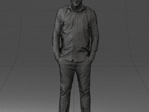 man in white shirt 0189 3d print ready Modèles 3D en vedette