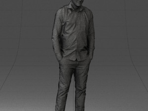 man in white shirt 0189 3d print ready Modèles 3D en vedette