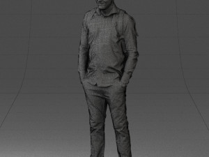 man in white shirt 0189 3d print ready Modèles 3D en vedette