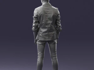 000527 Stylish Young Man in Blazer Fashion Male Character 3d print ready 3D Print Model