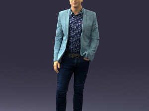 man in blue jacket 0194 3Dモデル