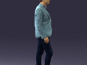 man in blue jacket 0194 Modello 3D