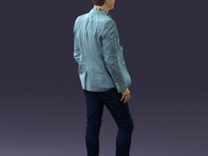 man in blue jacket 0194 Modello 3D