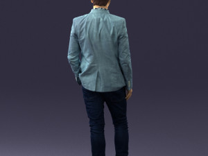 man in blue jacket 0194 Modello 3D