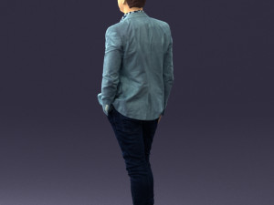 man in blue jacket 0194 Modello 3D