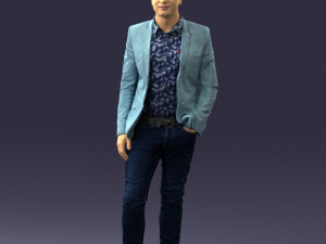 man in blue jacket 0194 Modello 3D