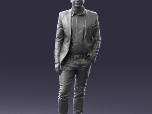 man in blue jacket 0194 Modello 3D