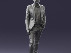 man in blue jacket 0194 Modello 3D