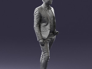 man in blue jacket 0194 Modello 3D