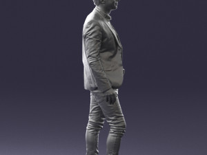man in blue jacket 0194 Modello 3D