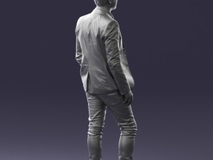 man in blue jacket 0194 Modello 3D