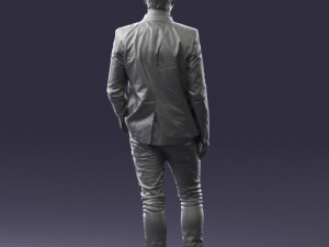 man in blue jacket 0194 Modello 3D