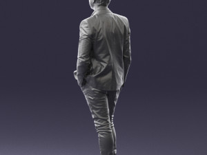 man in blue jacket 0194 Modello 3D