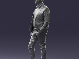 man in blue jacket 0194 Modello 3D