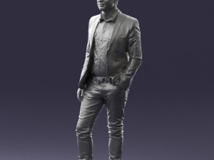 man in blue jacket 0194 Modello 3D