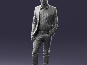 man in blue jacket 0194 Modello 3D