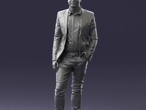 man in blue jacket 0194 Modello 3D