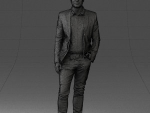 man in blue jacket 0194 Modello 3D