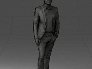 man in blue jacket 0194 Modello 3D