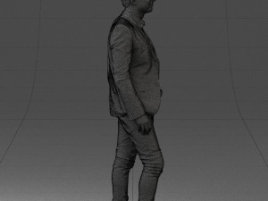 man in blue jacket 0194 Modello 3D