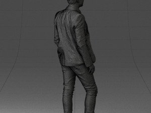 man in blue jacket 0194 Modello 3D