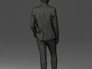 man in blue jacket 0194 Modello 3D