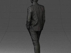 man in blue jacket 0194 Modello 3D