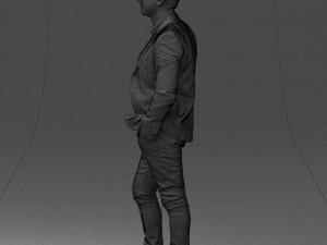 man in blue jacket 0194 Modello 3D