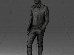 man in blue jacket 0194 Modello 3D