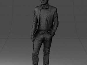 man in blue jacket 0194 Modello 3D