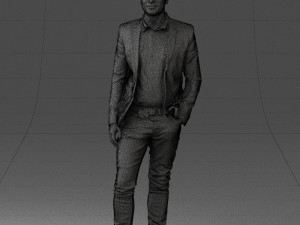 man in blue jacket 0194 Modello 3D