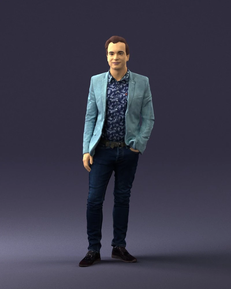 000530 Smart Casual Man in Blazer Modern Male Character 3d print ready 3D Print Model .c4d .max .obj .3ds .fbx .stl .blend 
