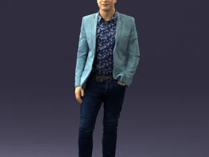man in blue jacket 0194 3d print ready 3D Print Model