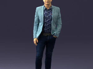 000530 Smart Casual Man in Blazer Modern Male Character 3d print ready 3D Print Model