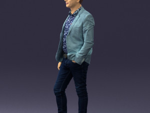 man in blue jacket 0194 3d print ready 3D 프린트 모델