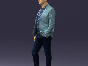 000530 Smart Casual Man in Blazer Modern Male Character 3d print ready 3D Print Model