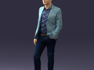man in blue jacket 0194 3d print ready 3D 프린트 모델