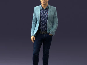000530 Smart Casual Man in Blazer Modern Male Character 3d print ready 3D Print Model