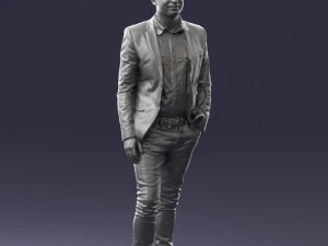000530 Smart Casual Man in Blazer Modern Male Character 3d print ready 3D Print Model