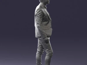 000530 Smart Casual Man in Blazer Modern Male Character 3d print ready 3D Print Model