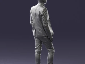 000530 Smart Casual Man in Blazer Modern Male Character 3d print ready 3D Print Model