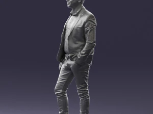 000530 Smart Casual Man in Blazer Modern Male Character 3d print ready 3D Print Model