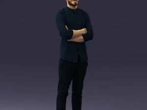 000531 Confident Man with Arms Crossed Modern Male Character 3D Model