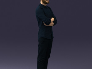 man in black clothes 0195 3D Модель