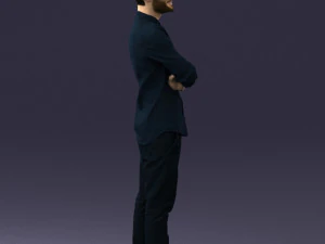 000531 Confident Man with Arms Crossed Modern Male Character 3D Model